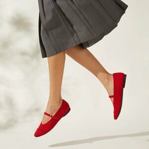 Vivaia Almond toe AdaptAll Tamia Mary Jane Red Ballet Shoes